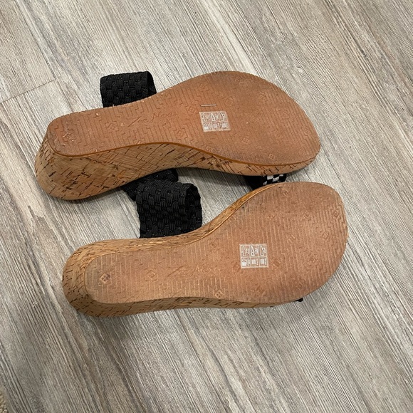 Zee Alexis cork style wedges with black and checkered straps - Size 36 - Picture 4 of 4